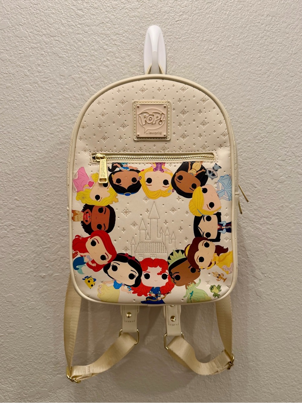 Loungefly Funko POP Disney Princess Circle Mini Backpack Cream Gold